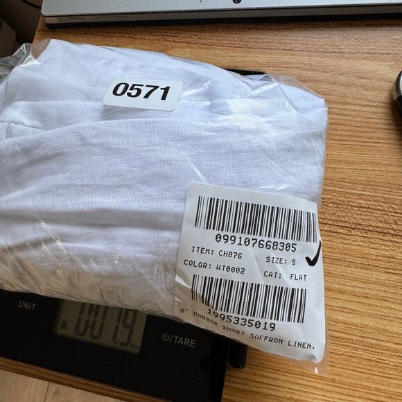 J.Crew 6" Harbor Saffron Linen Trouser Short Womens S White Elastic -Back Waist - Picture 8 of 8